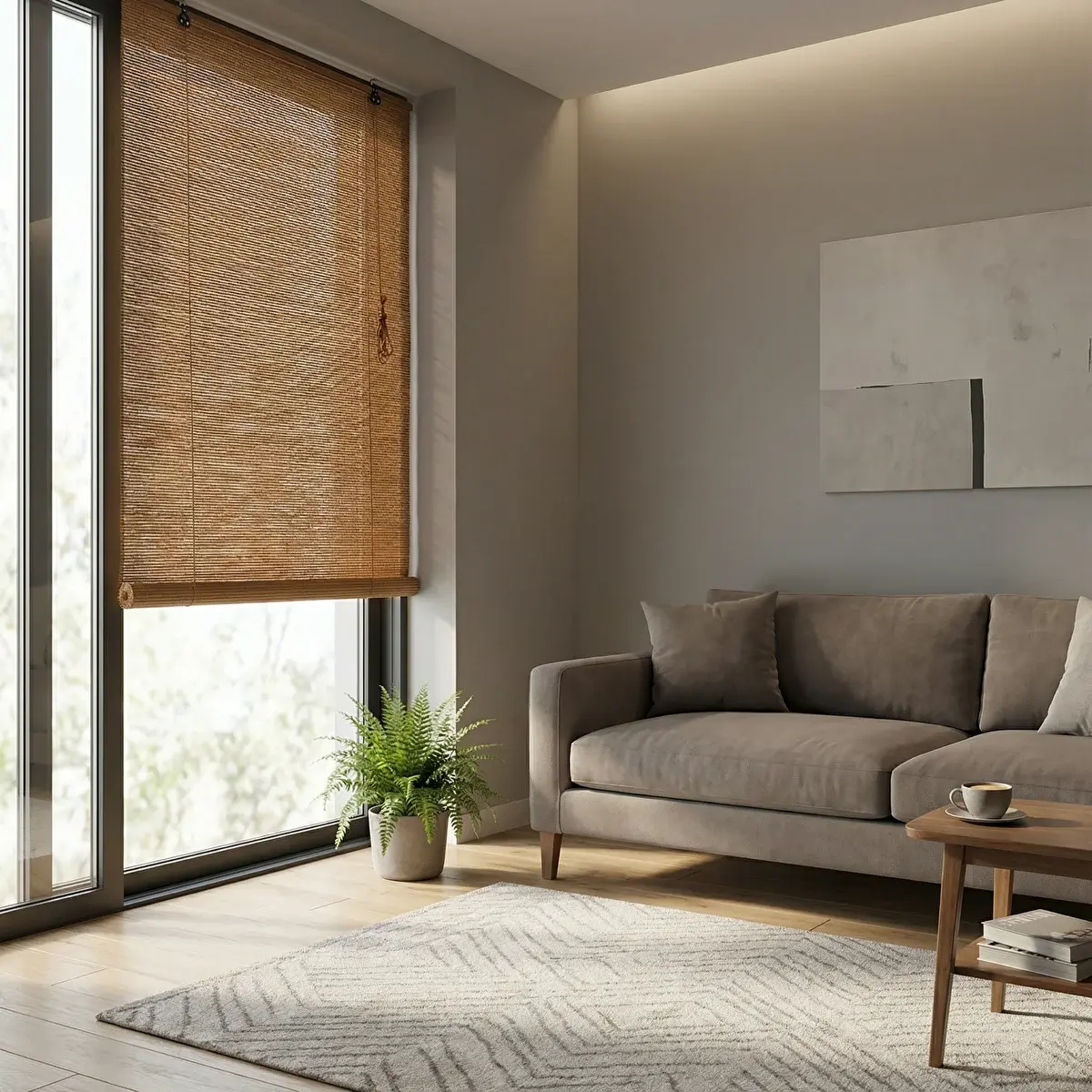 Colours Bambu Stor Perde Kahverengi