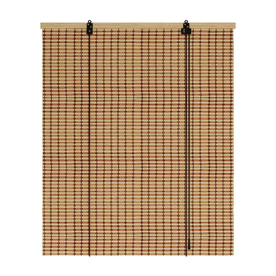 Ahşap Görünümlü Bambu Stor Perde Kahve
