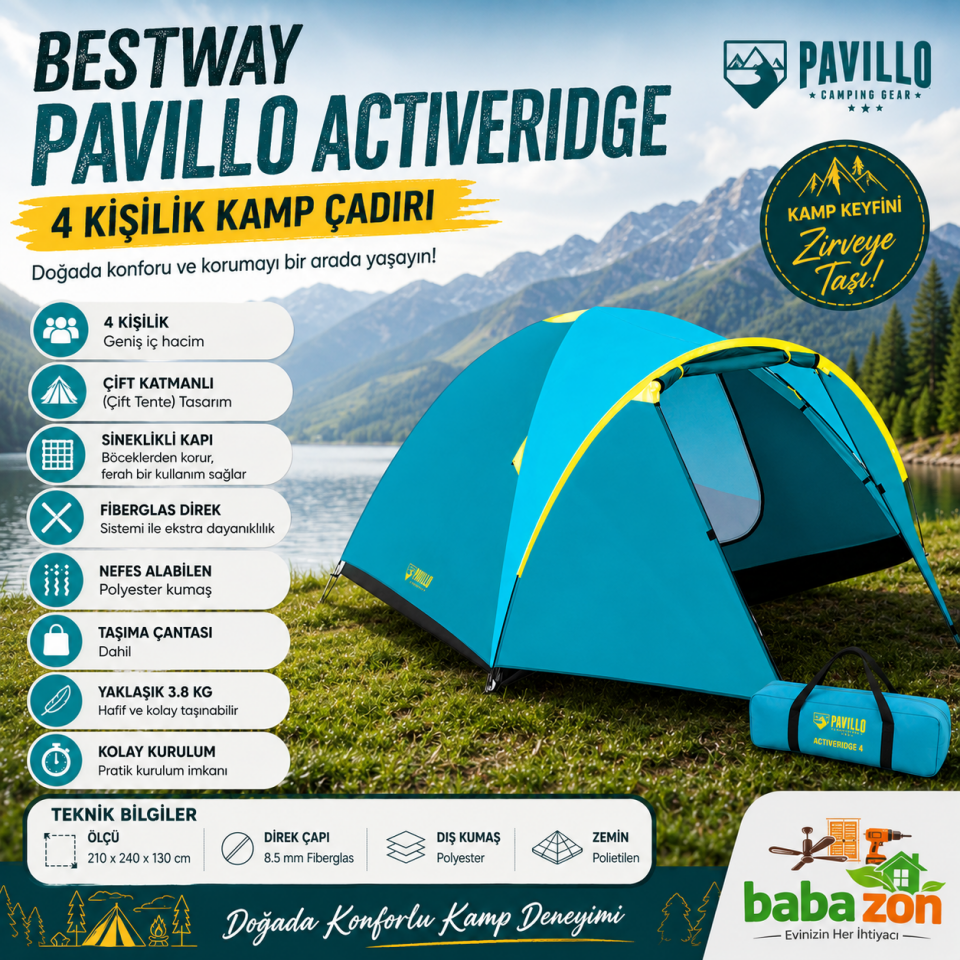 Bestway Pavillo Activeridge 4 Kişilik Çadır