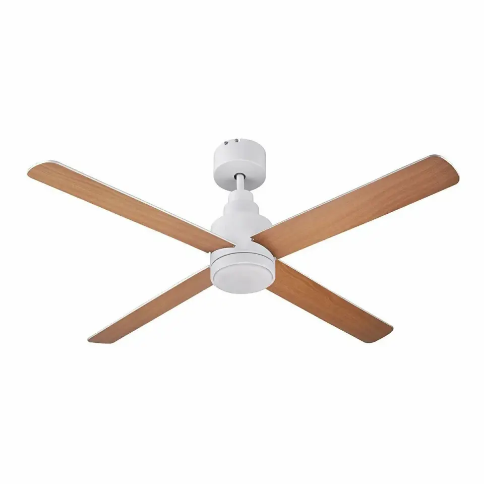 Burbank 132 cm Beyaz-Ahşap Tavan Vantilatörü 4 Kanat