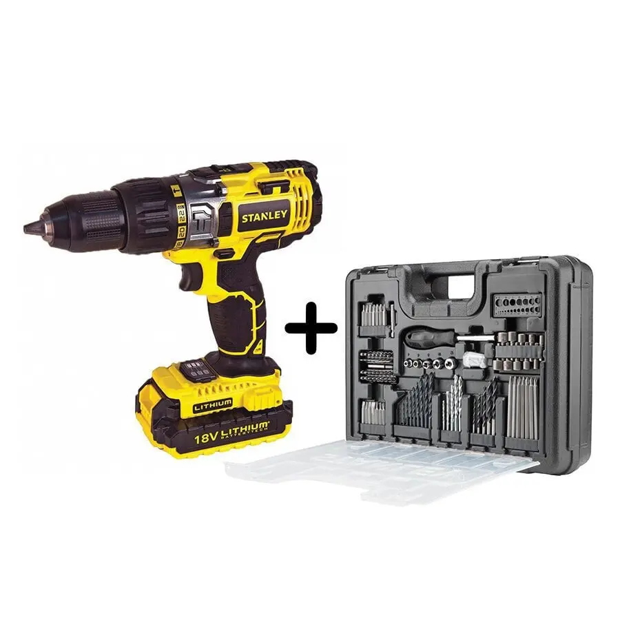 Stanley Akülü Darbeli Vidalama Matkap + 100 Parça Aksesuar Seti