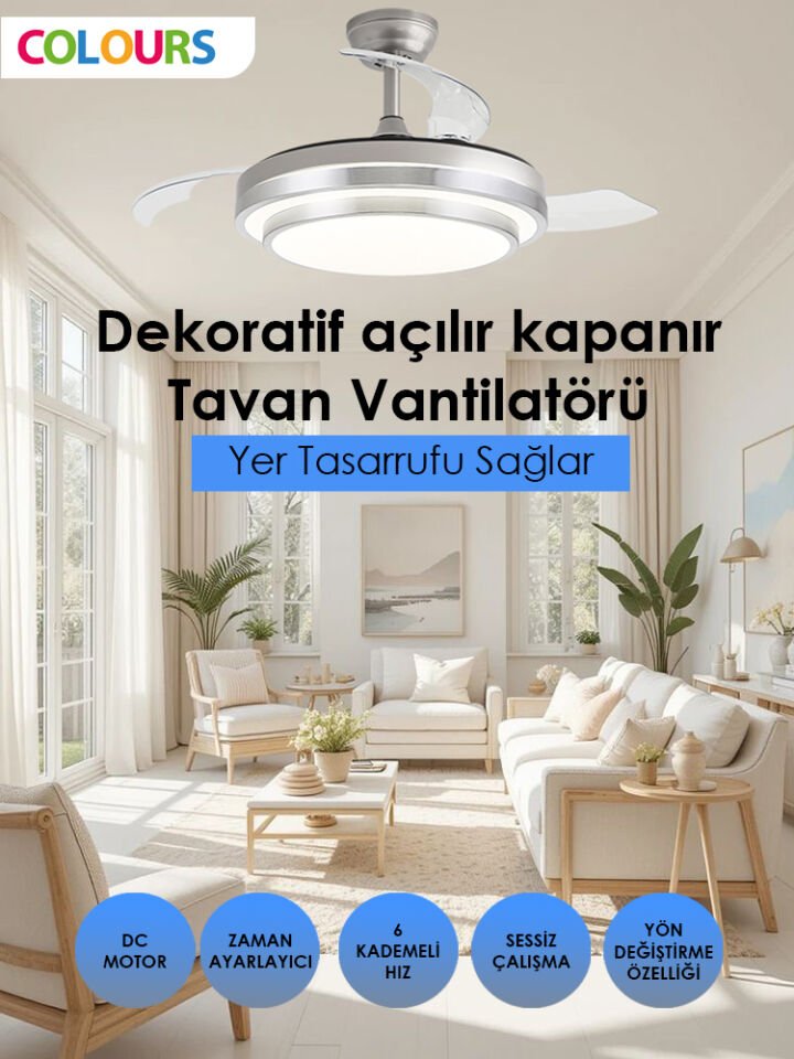 Stars Sirius 42'' Katlanır Kanatlı Tavan Vantilatörü