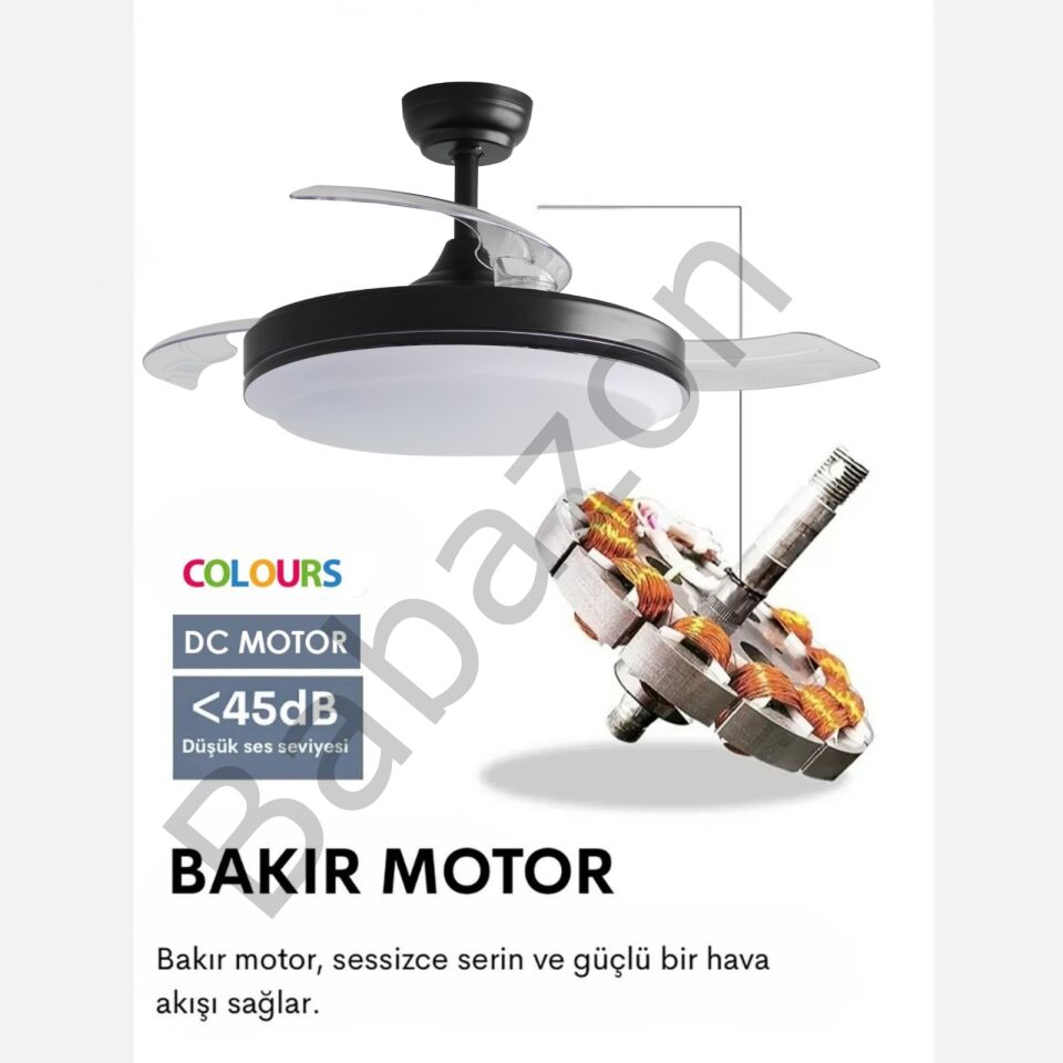 Colours Stars Bellatrix 42 İnç 28w+35w LED DC Motor Tavan Vantilatörü
