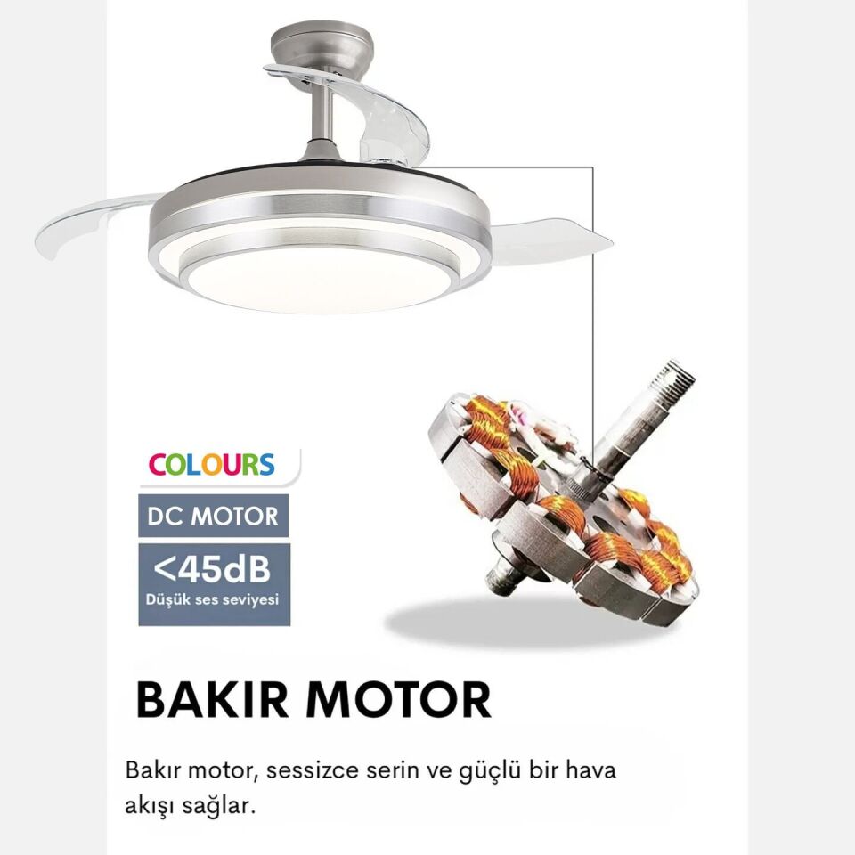 Stars Vega 36 Inch Tavan Vantilatörü DC Motor Led Aydınlatma