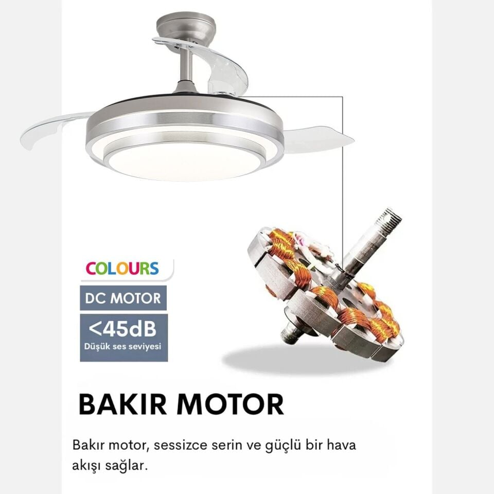 Stars Sirius 36'' Tavan Vantilatörü DC Motor Led Aydınlatma