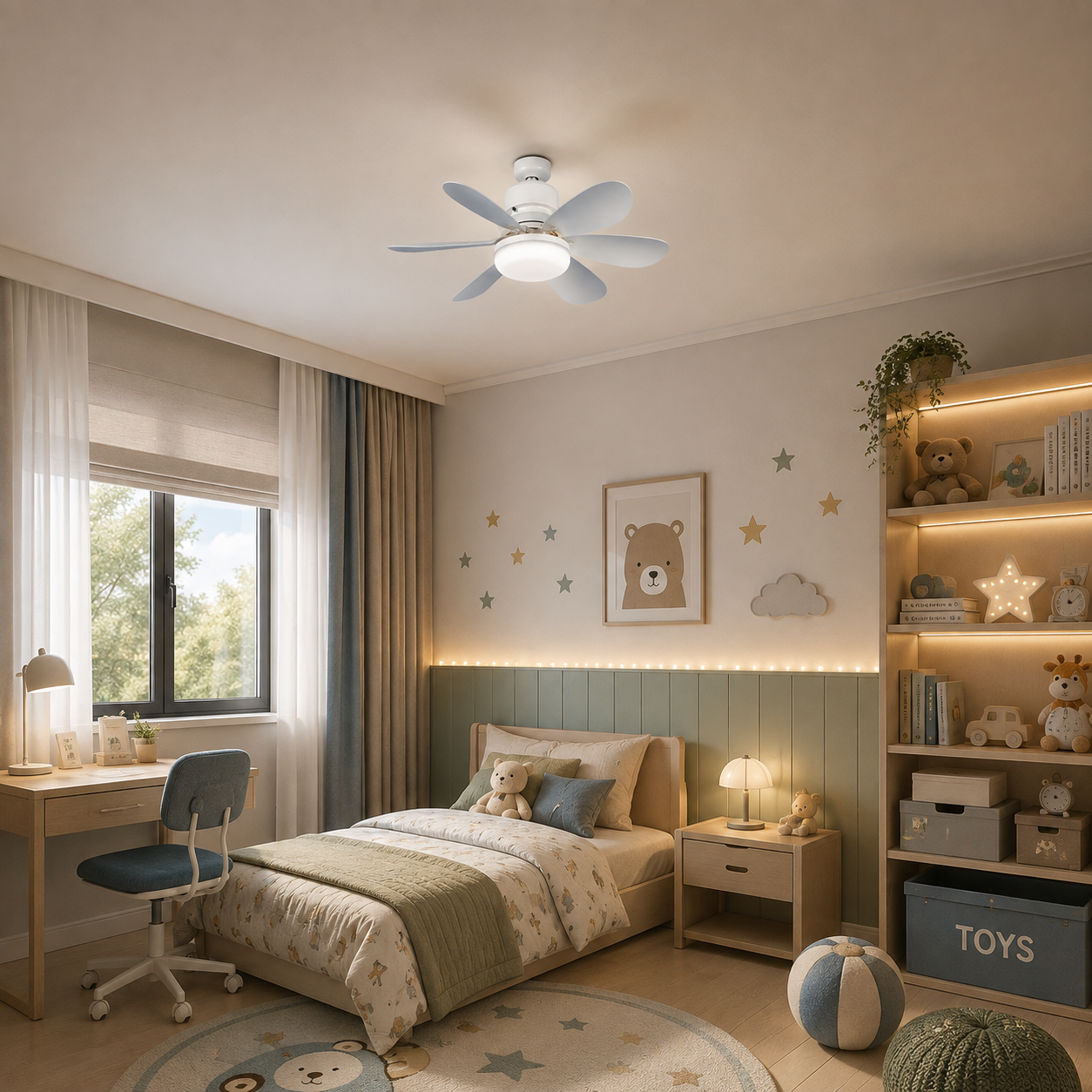 Colours Smart LED Fan Işıklı Duy Tipi Tavan Vantilatörü